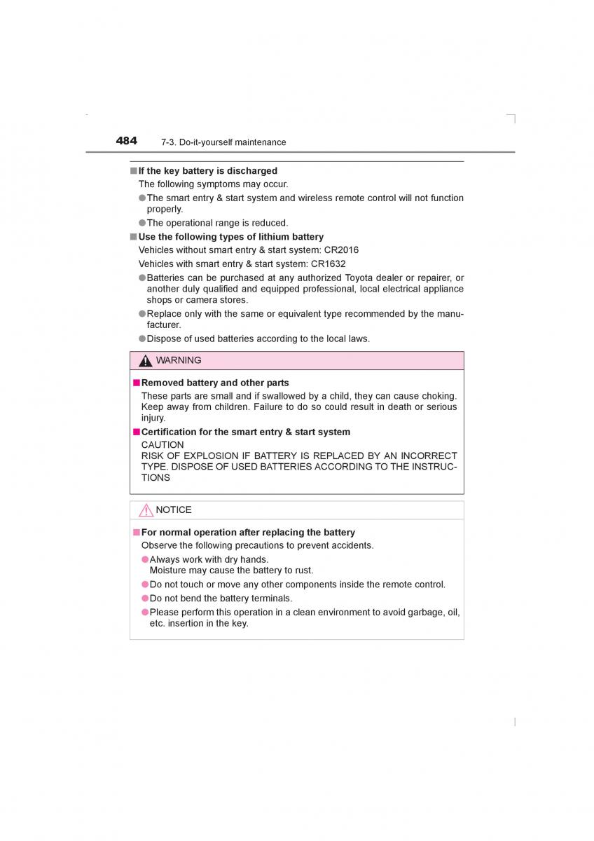 Toyota Avensis IV 4 owners manual / page 484