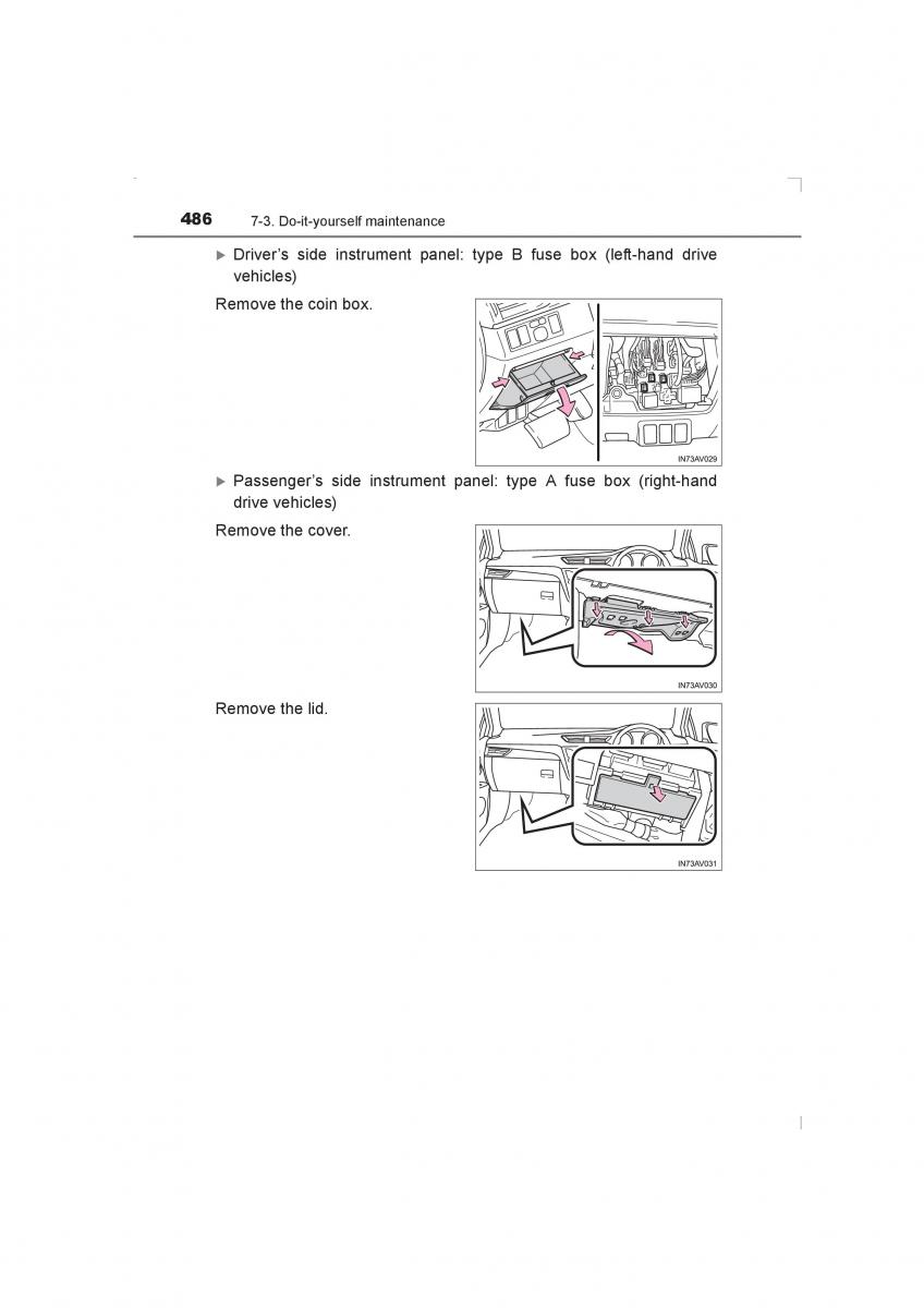 Toyota Avensis IV 4 owners manual / page 486