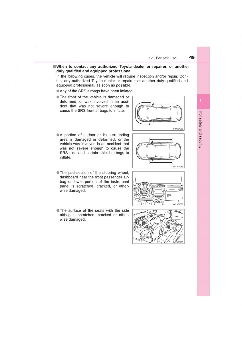 Toyota Avensis IV 4 owners manual / page 49