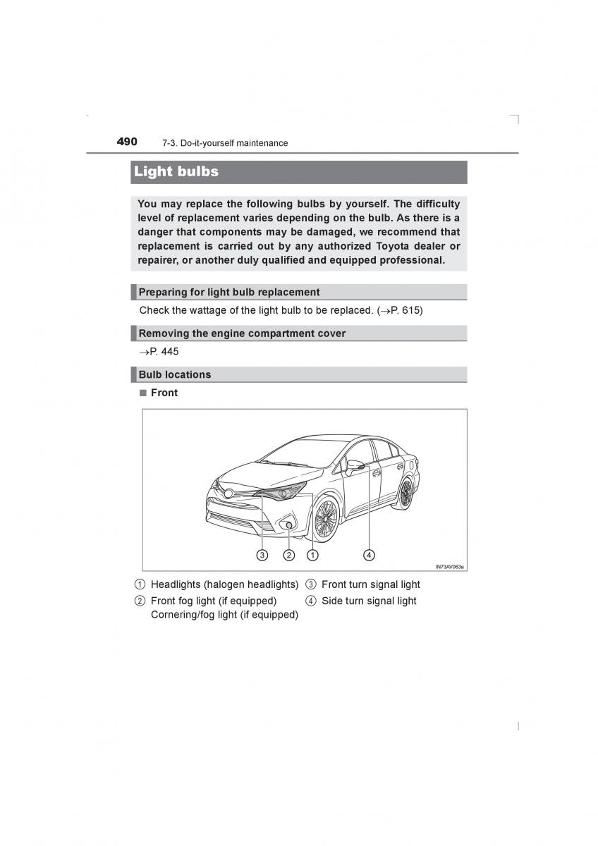 Toyota Avensis IV 4 owners manual / page 490