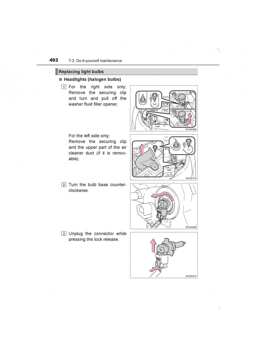 Toyota Avensis IV 4 owners manual / page 492