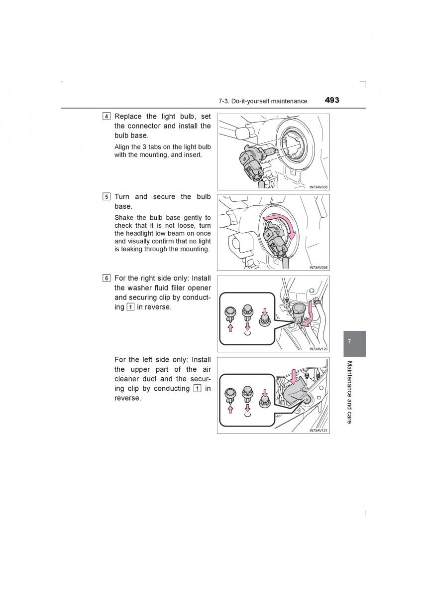 Toyota Avensis IV 4 owners manual / page 493