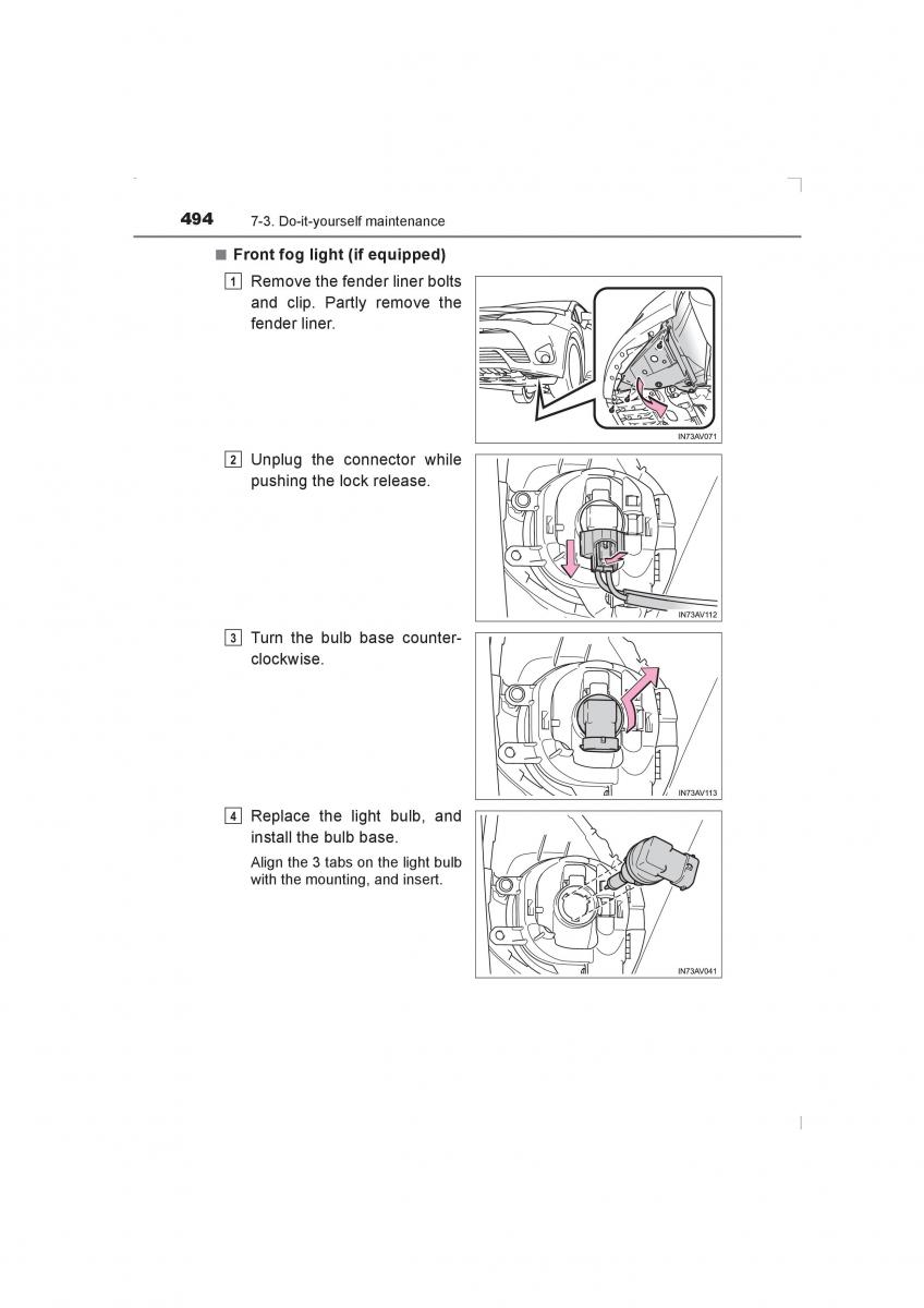 Toyota Avensis IV 4 owners manual / page 494