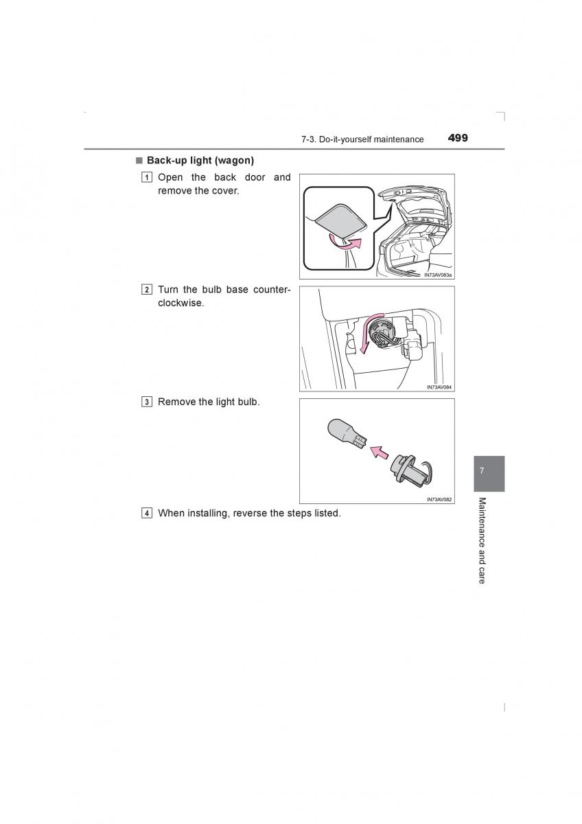 Toyota Avensis IV 4 owners manual / page 499