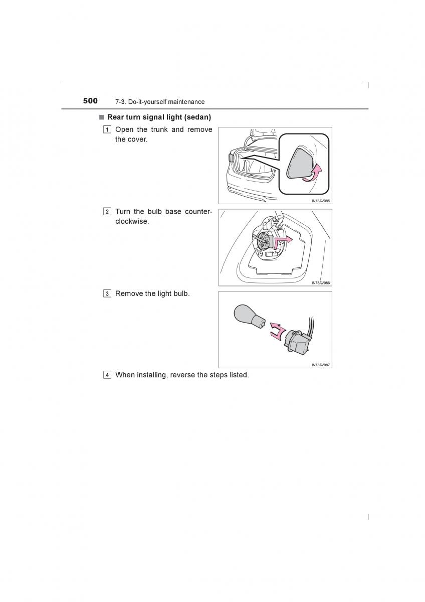 Toyota Avensis IV 4 owners manual / page 500