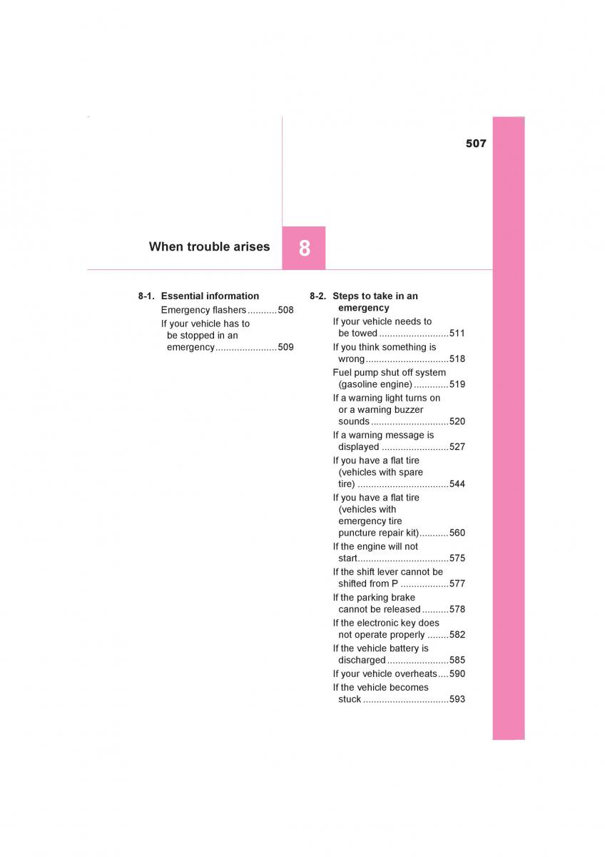 Toyota Avensis IV 4 owners manual / page 507