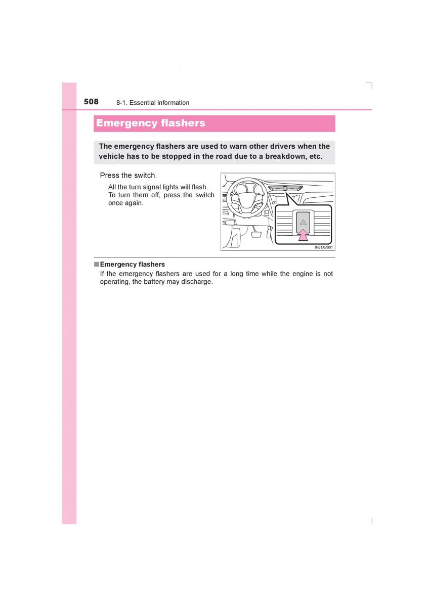 Toyota Avensis IV 4 owners manual / page 508