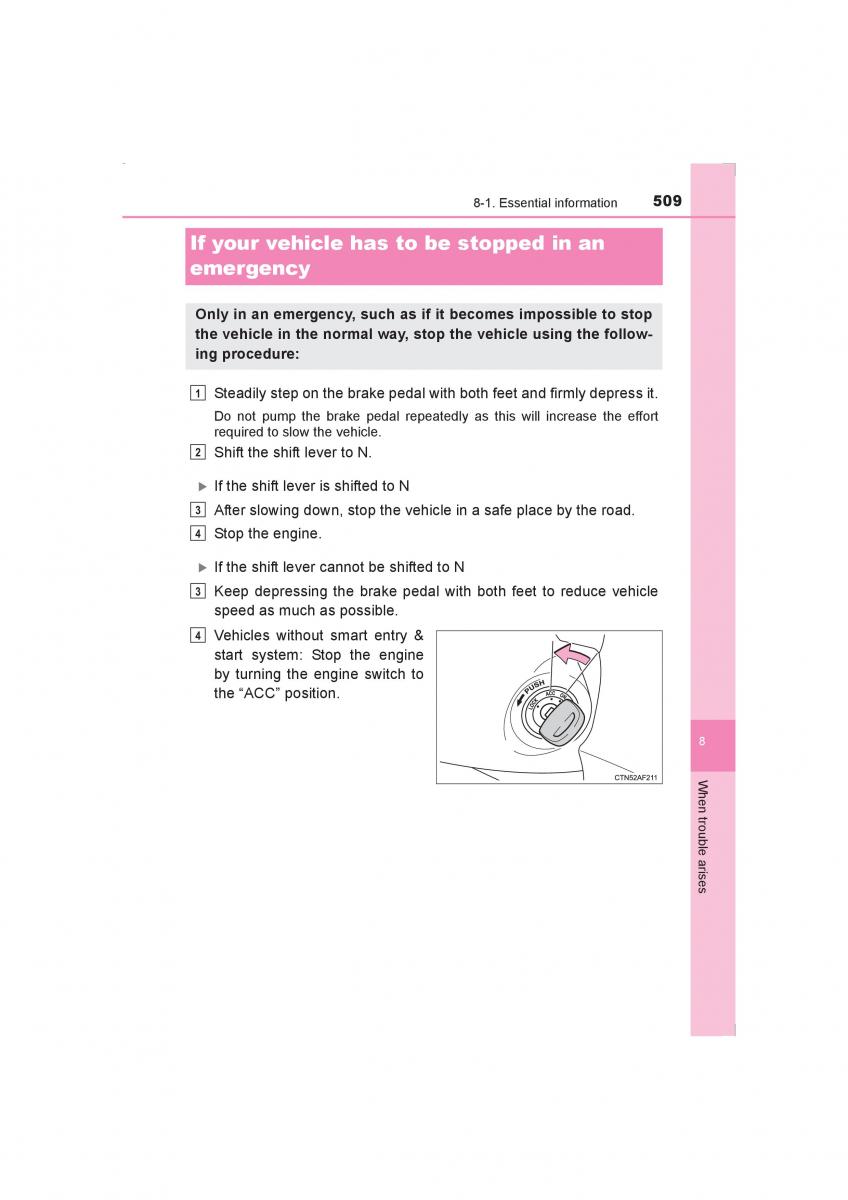 Toyota Avensis IV 4 owners manual / page 509