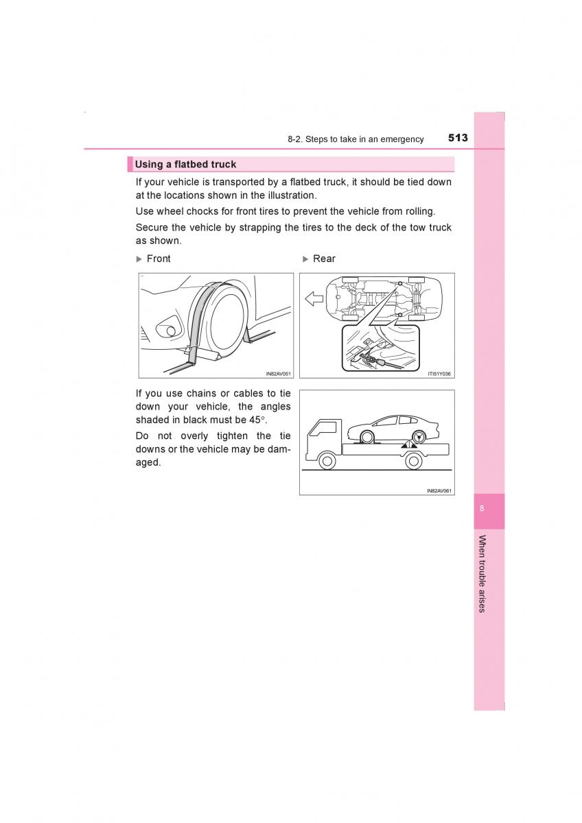 Toyota Avensis IV 4 owners manual / page 513