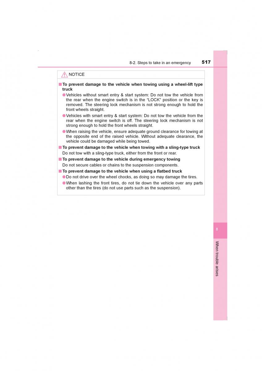 Toyota Avensis IV 4 owners manual / page 517