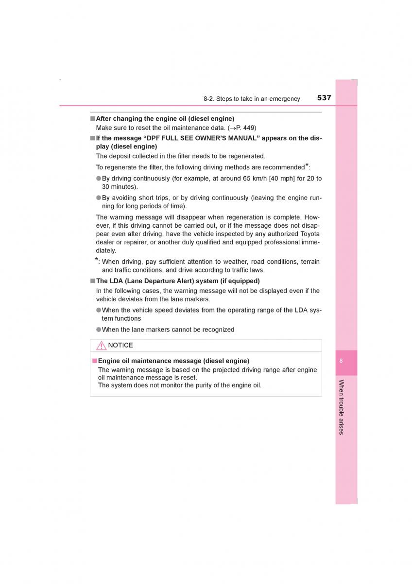 Toyota Avensis IV 4 owners manual / page 537