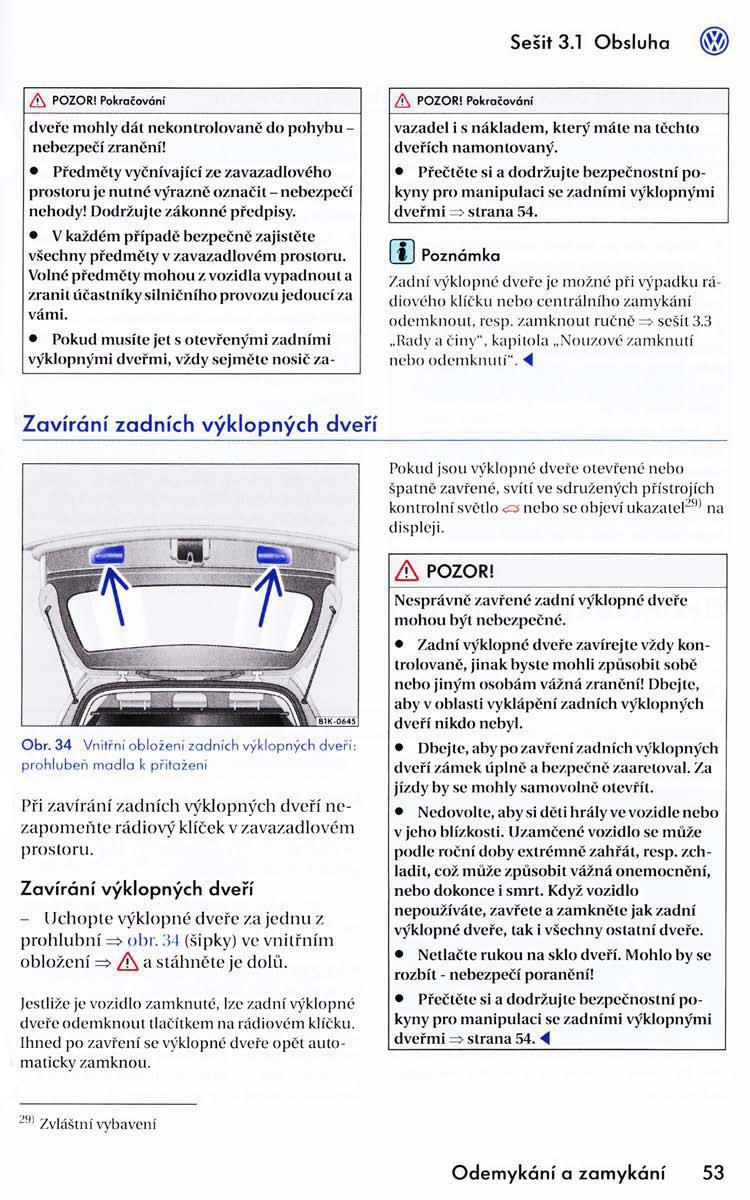 VW Golf VI 6 Variant navod k obsludze / page 55