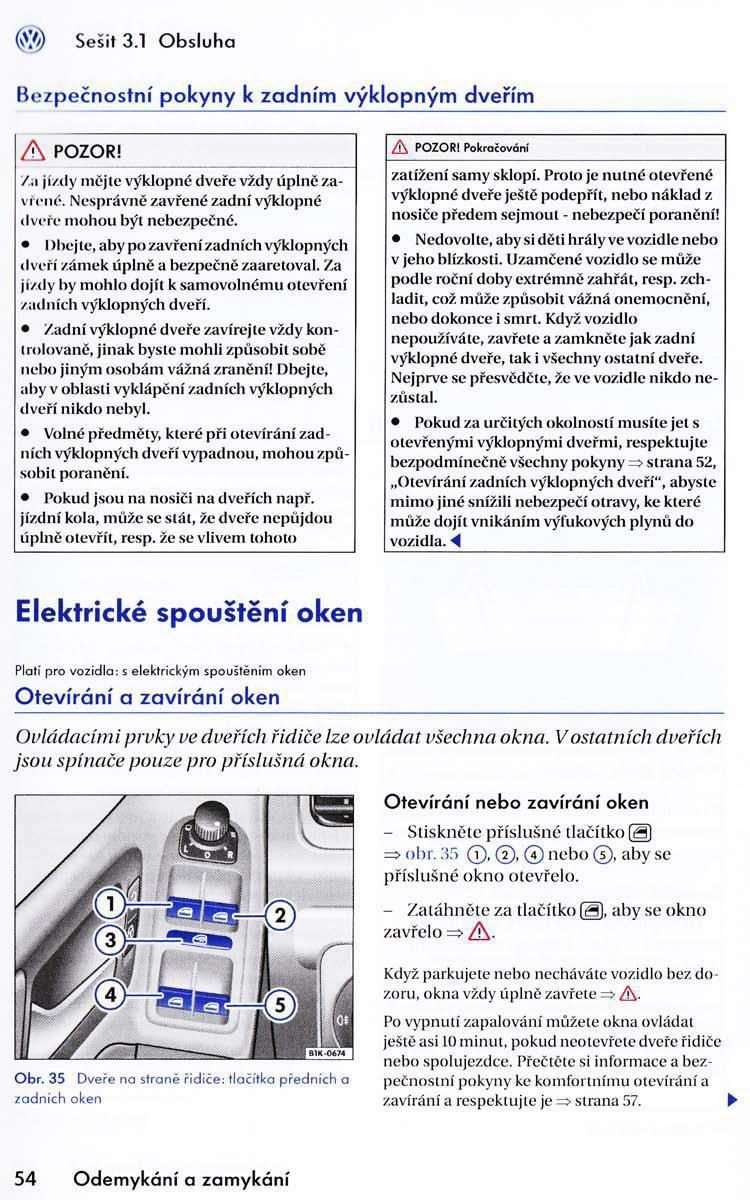 VW Golf VI 6 Variant navod k obsludze / page 56