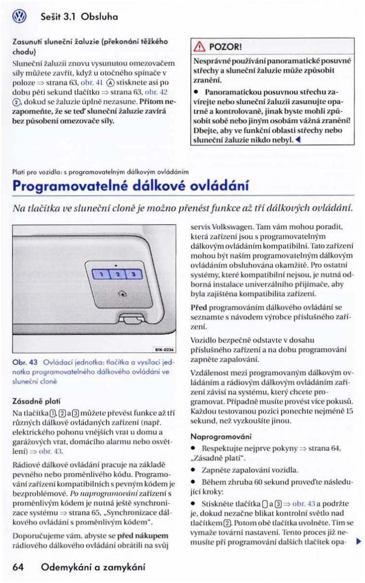 VW Golf VI 6 Variant navod k obsludze / page 66