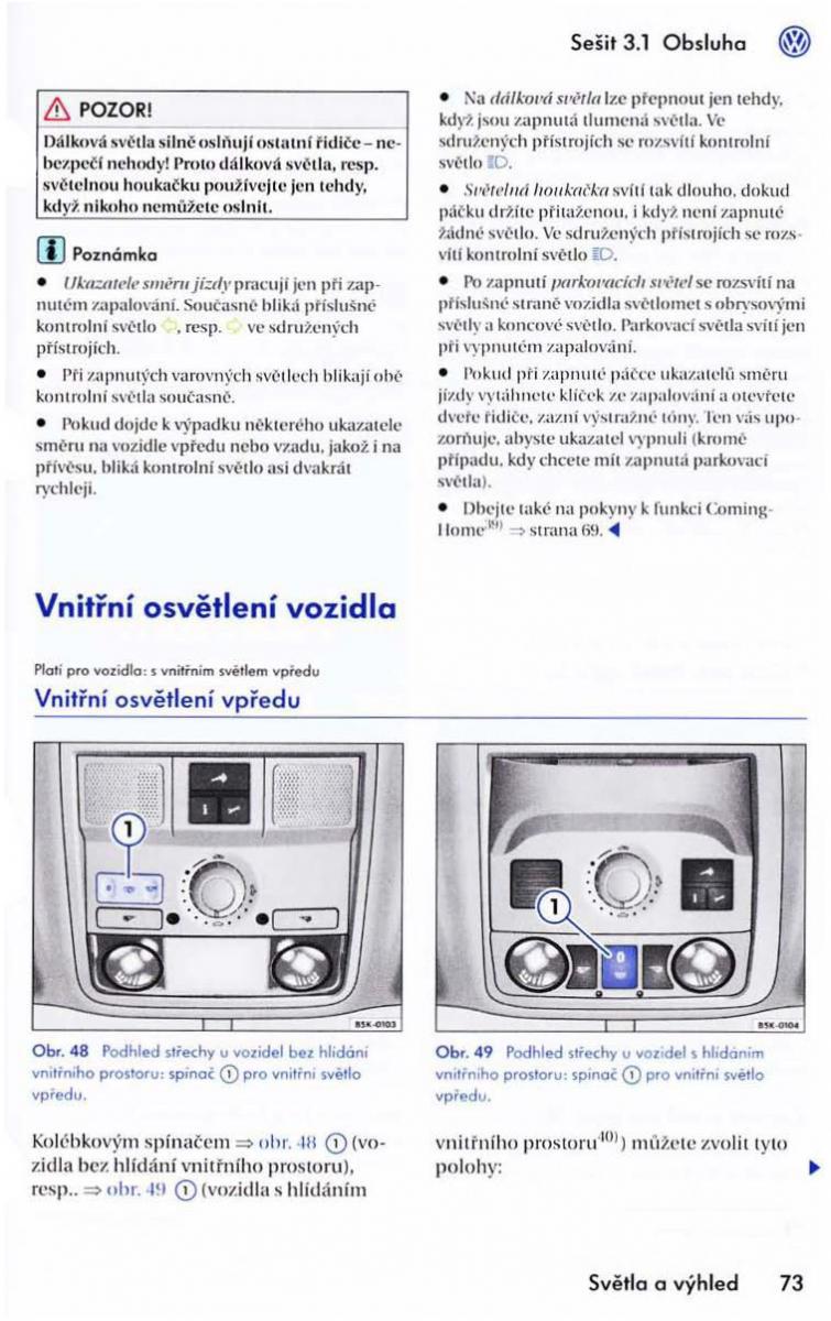 VW Golf VI 6 Variant navod k obsludze / page 75