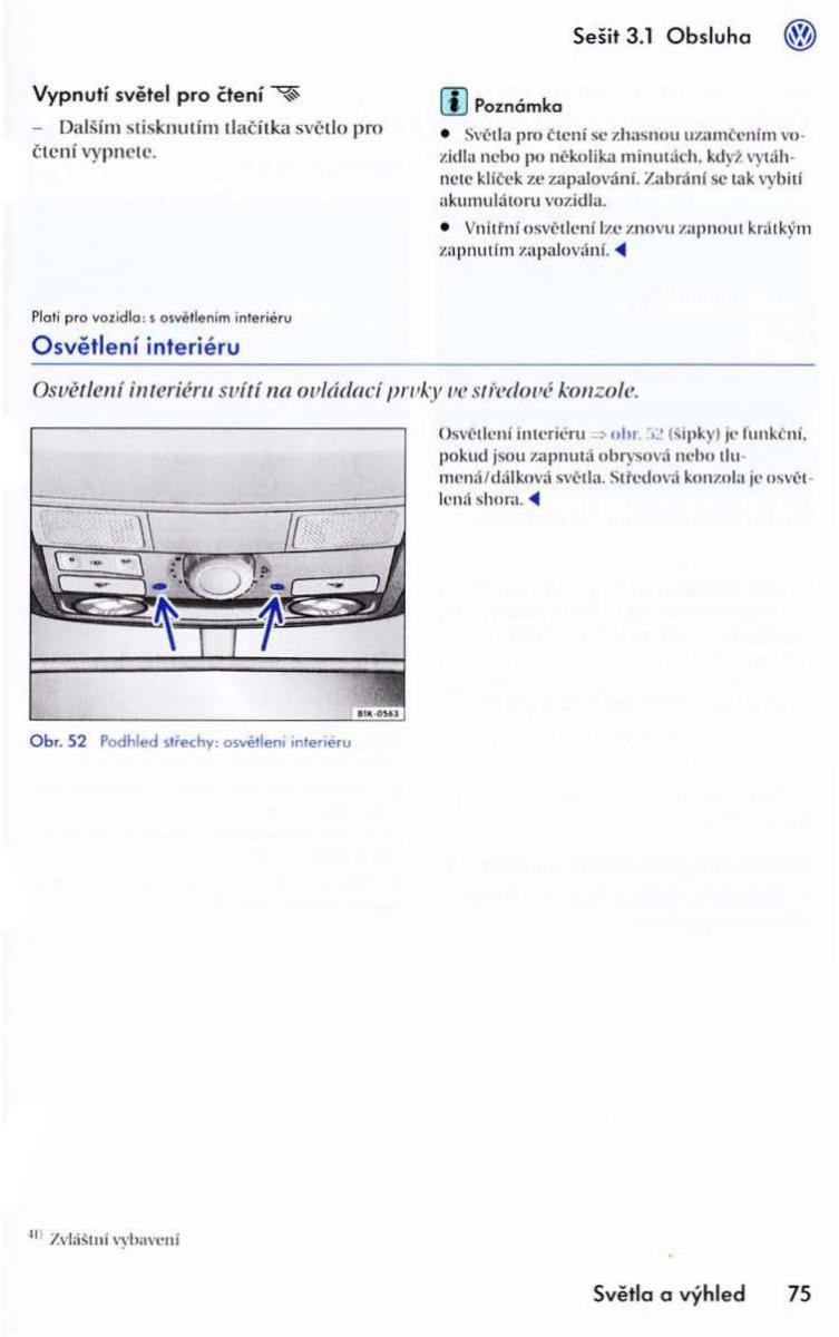 VW Golf VI 6 Variant navod k obsludze / page 77