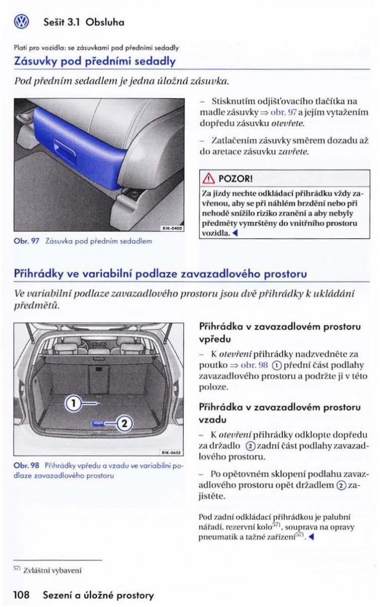 VW Golf VI 6 Variant navod k obsludze / page 110