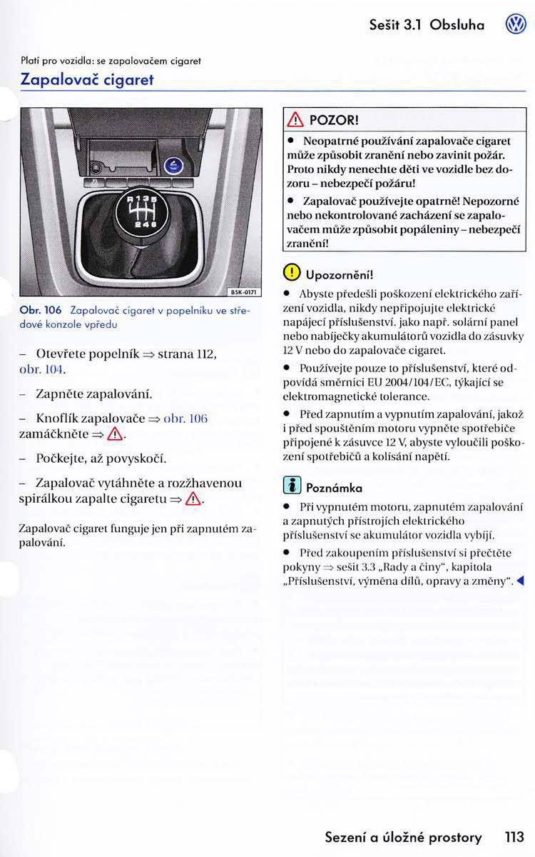 VW Golf VI 6 Variant navod k obsludze / page 115