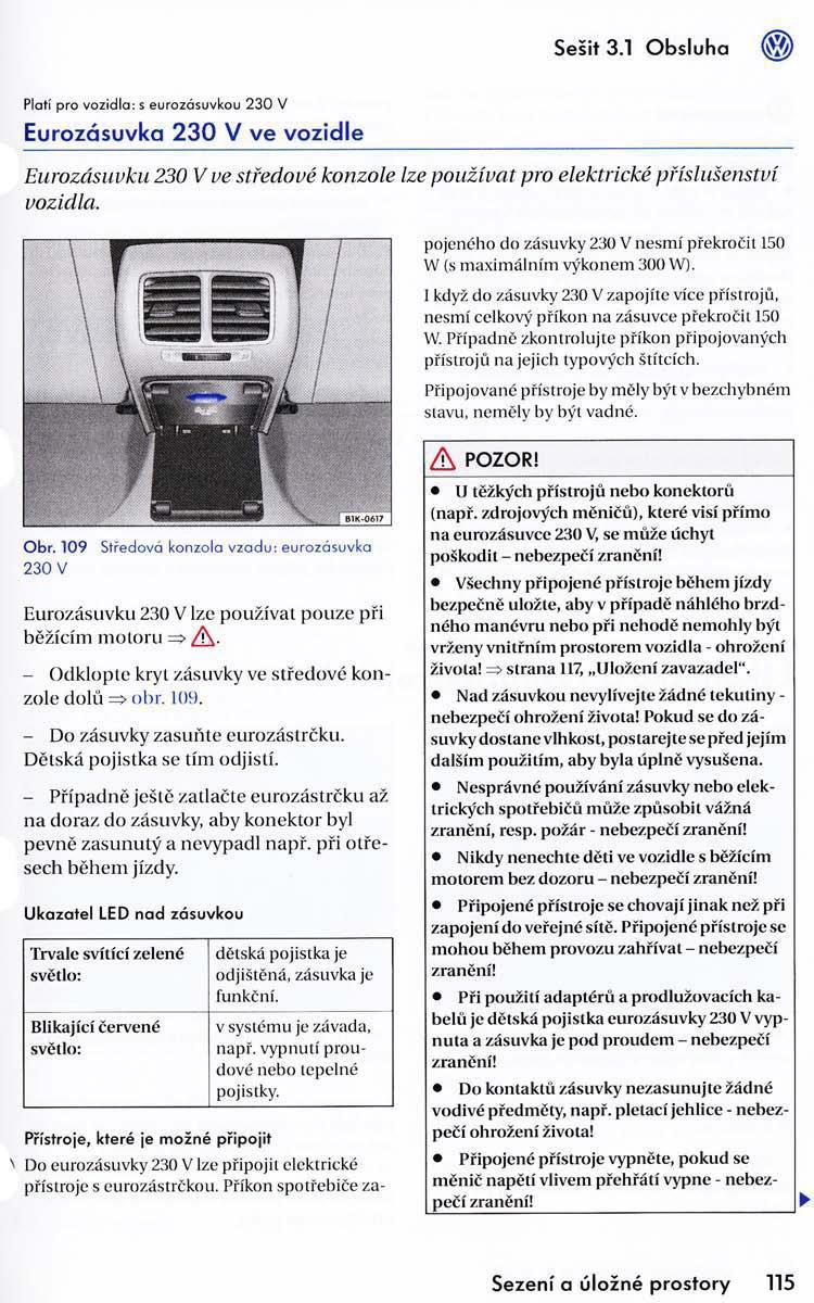 VW Golf VI 6 Variant navod k obsludze / page 117