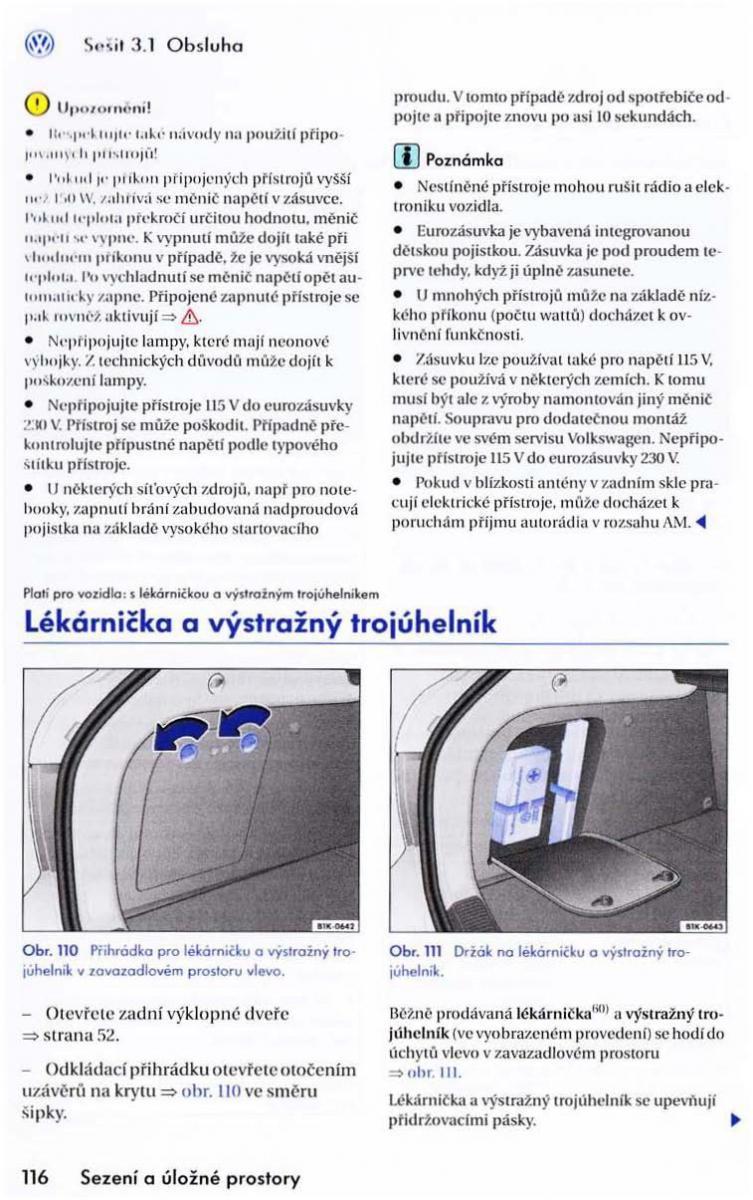 VW Golf VI 6 Variant navod k obsludze / page 118