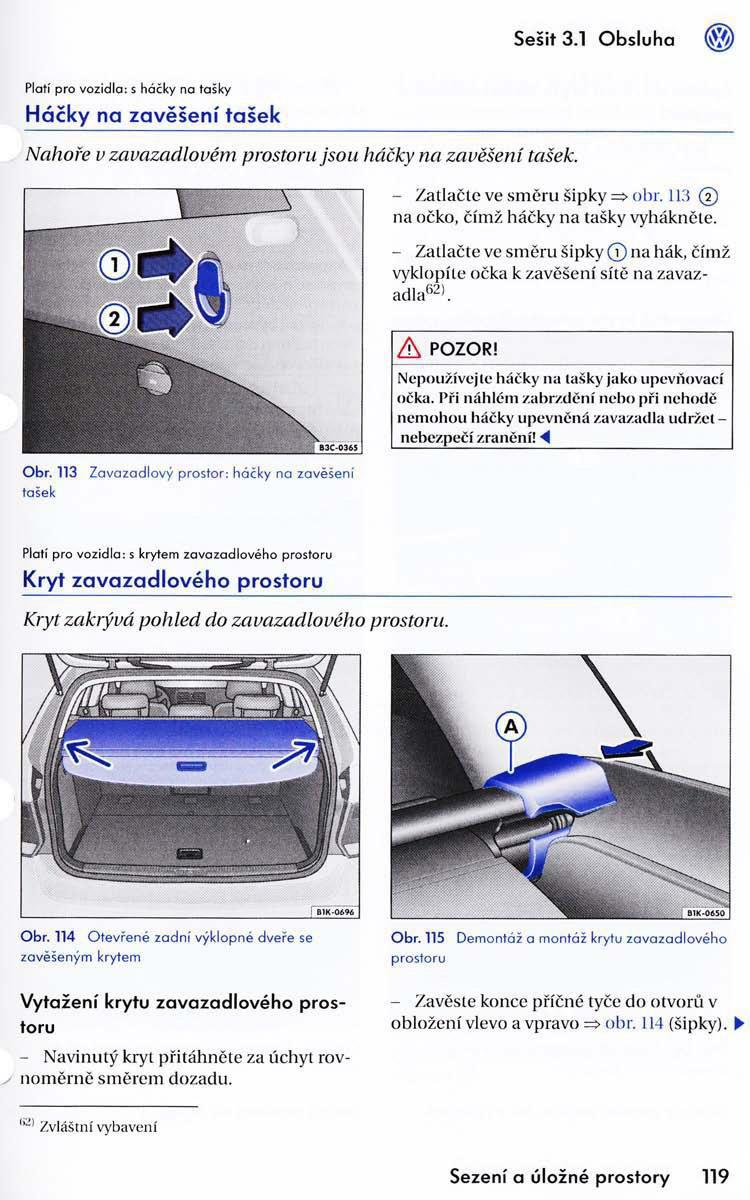 VW Golf VI 6 Variant navod k obsludze / page 121