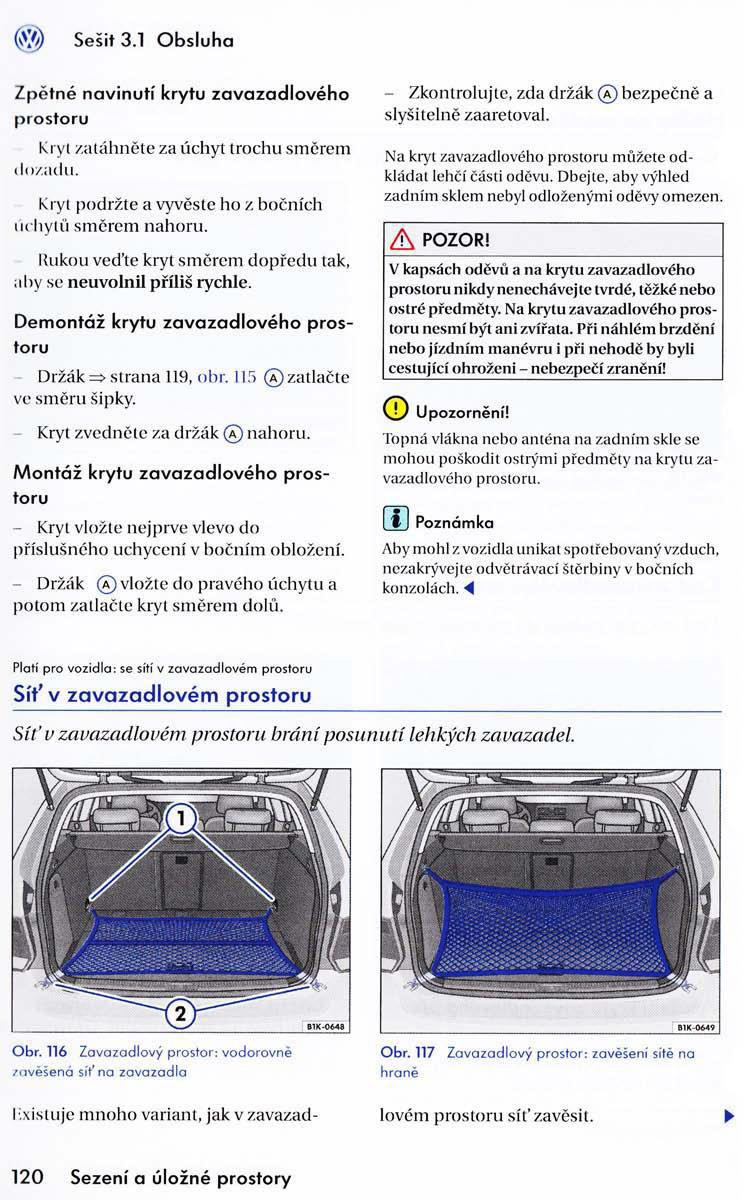 VW Golf VI 6 Variant navod k obsludze / page 122