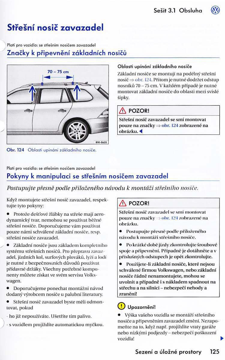 VW Golf VI 6 Variant navod k obsludze / page 127