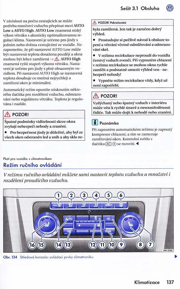 VW Golf VI 6 Variant navod k obsludze / page 138