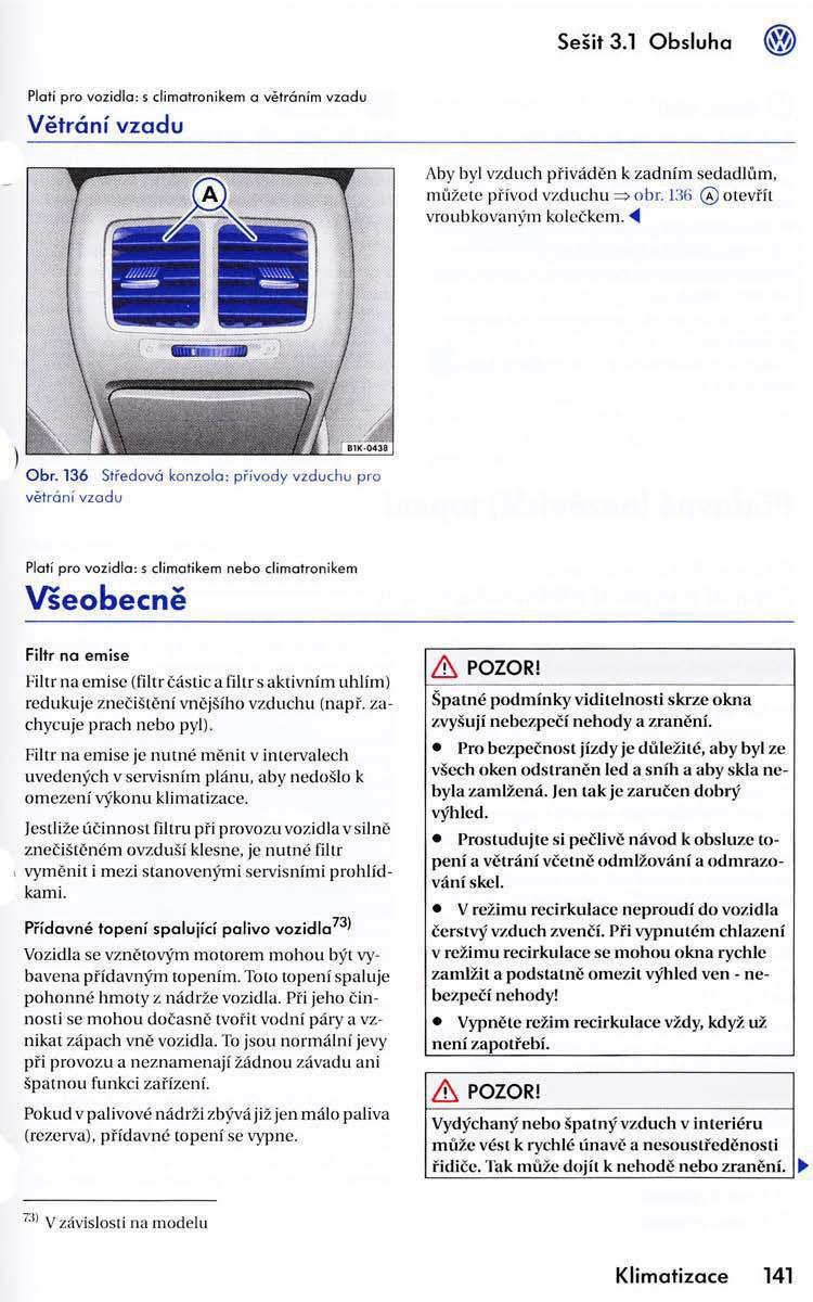 VW Golf VI 6 Variant navod k obsludze / page 142