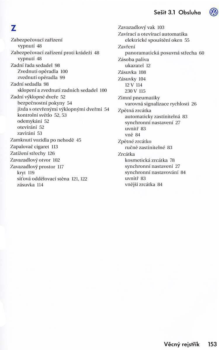 VW Golf VI 6 Variant navod k obsludze / page 154