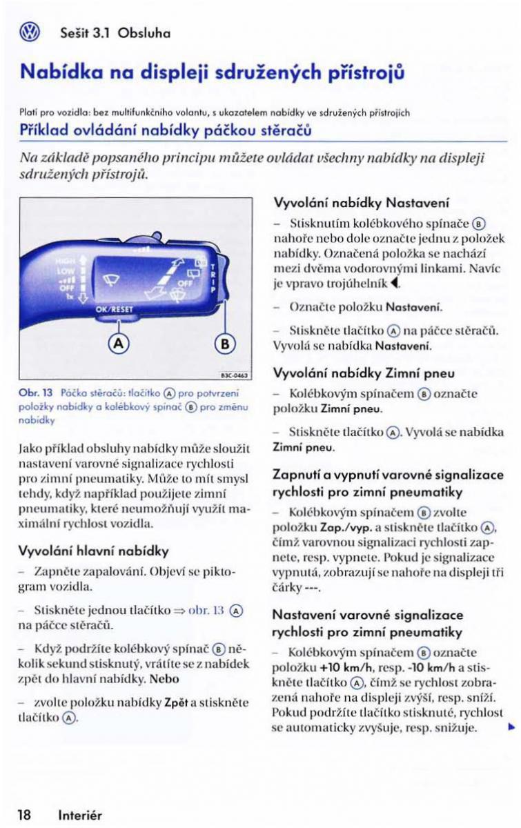 VW Golf VI 6 Variant navod k obsludze / page 20