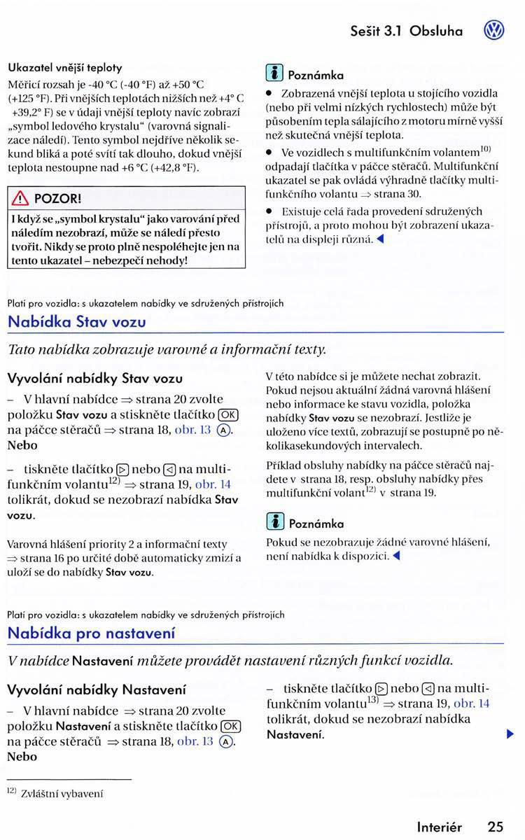 VW Golf VI 6 Variant navod k obsludze / page 27