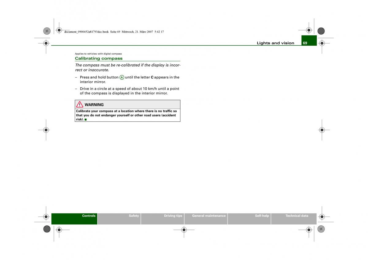 Audi S5 A5 owners manual / page 71