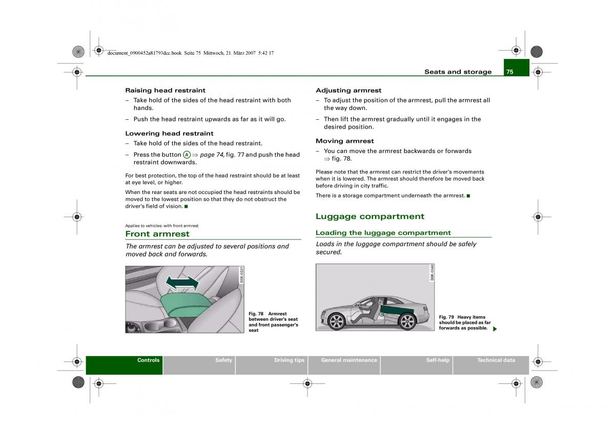 Audi S5 A5 owners manual / page 77