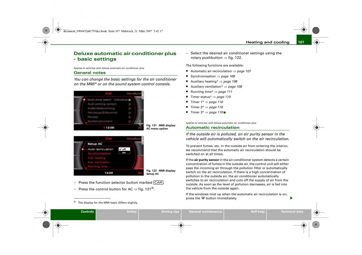 Audi S5 A5 owners manual / page 109