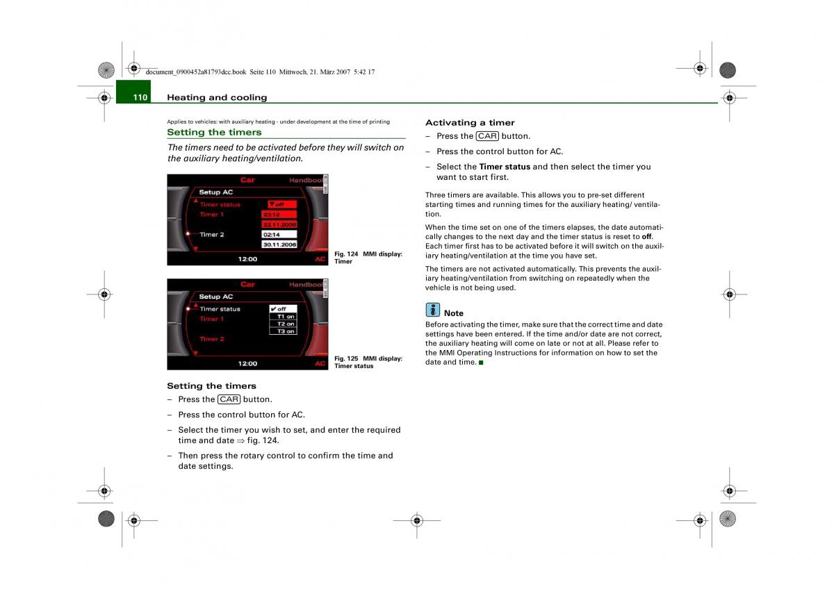 Audi S5 A5 owners manual / page 112