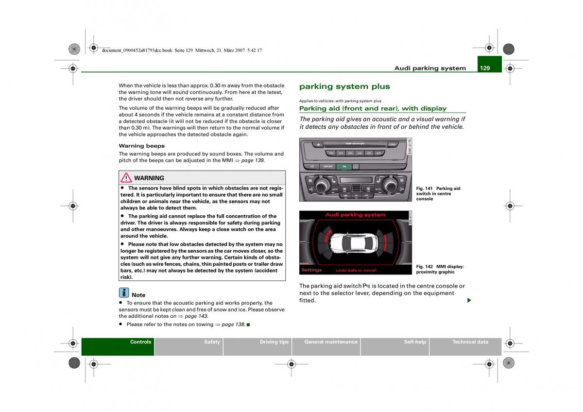 Audi S5 A5 owners manual / page 131