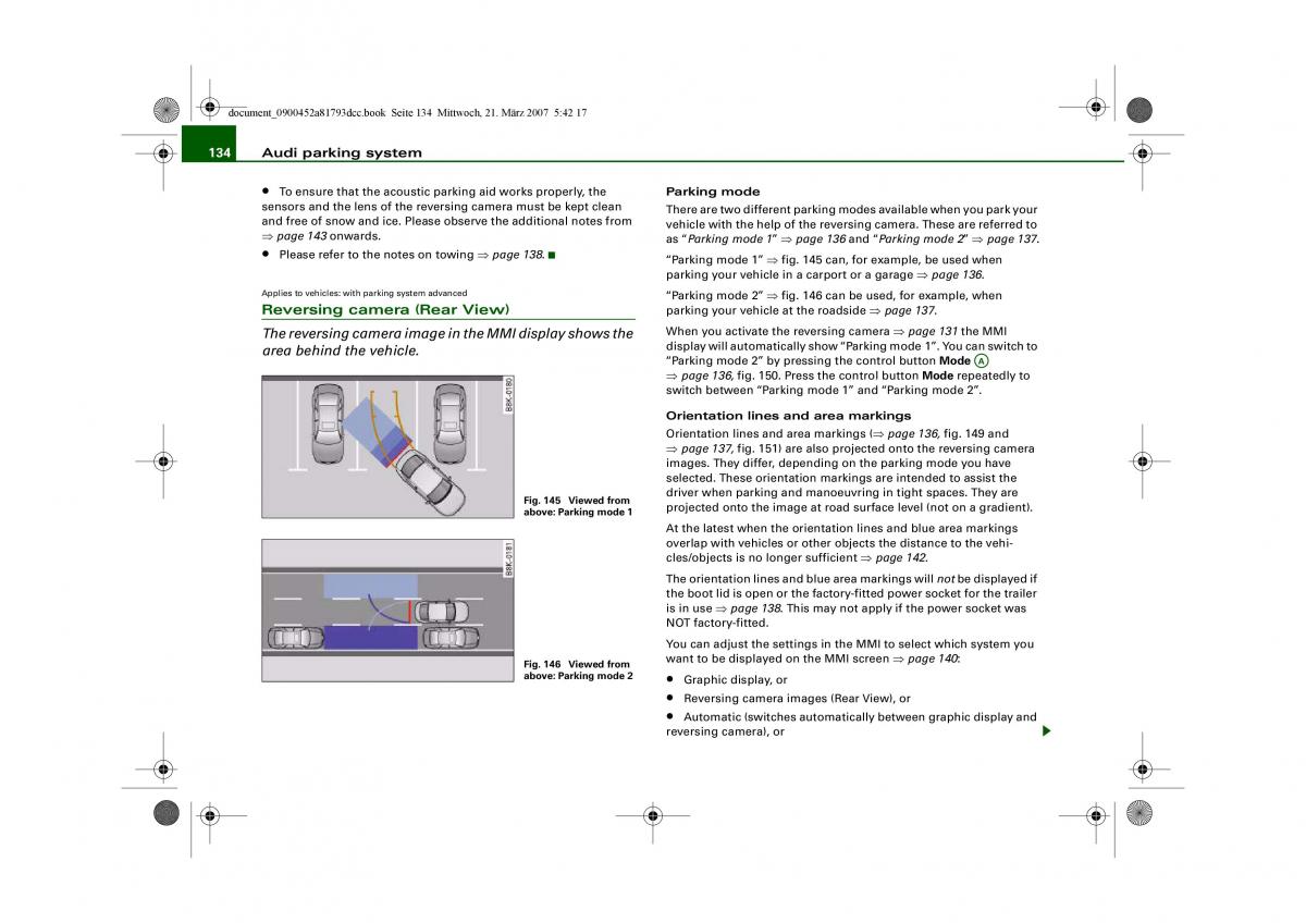 Audi S5 A5 owners manual / page 136