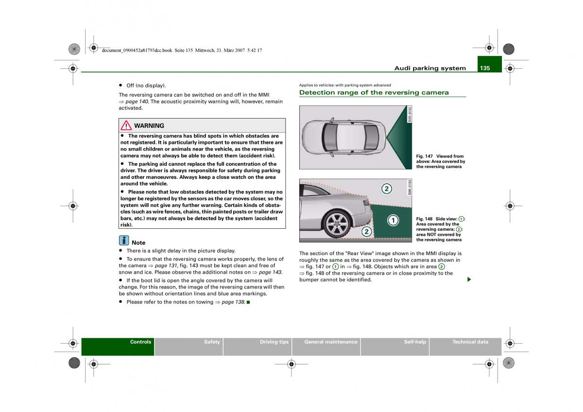 Audi S5 A5 owners manual / page 137