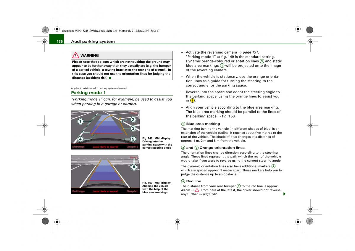 Audi S5 A5 owners manual / page 138