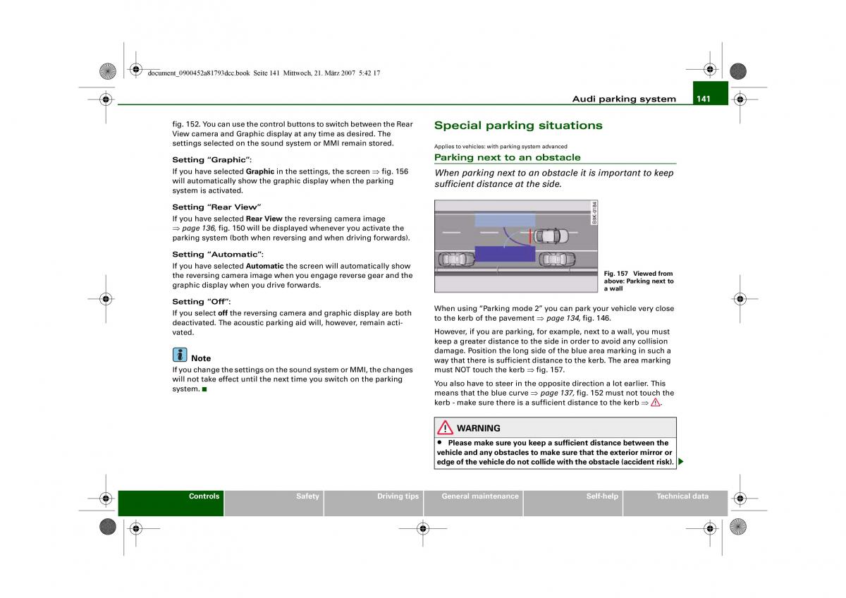 Audi S5 A5 owners manual / page 143