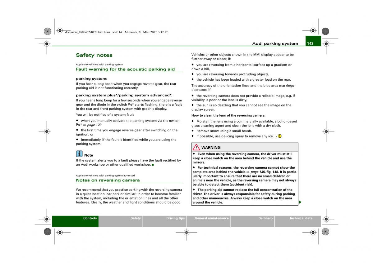 Audi S5 A5 owners manual / page 145