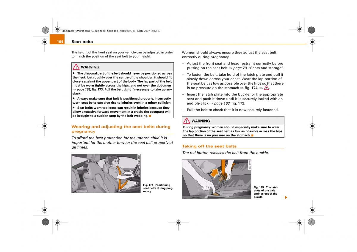 Audi S5 A5 owners manual / page 166