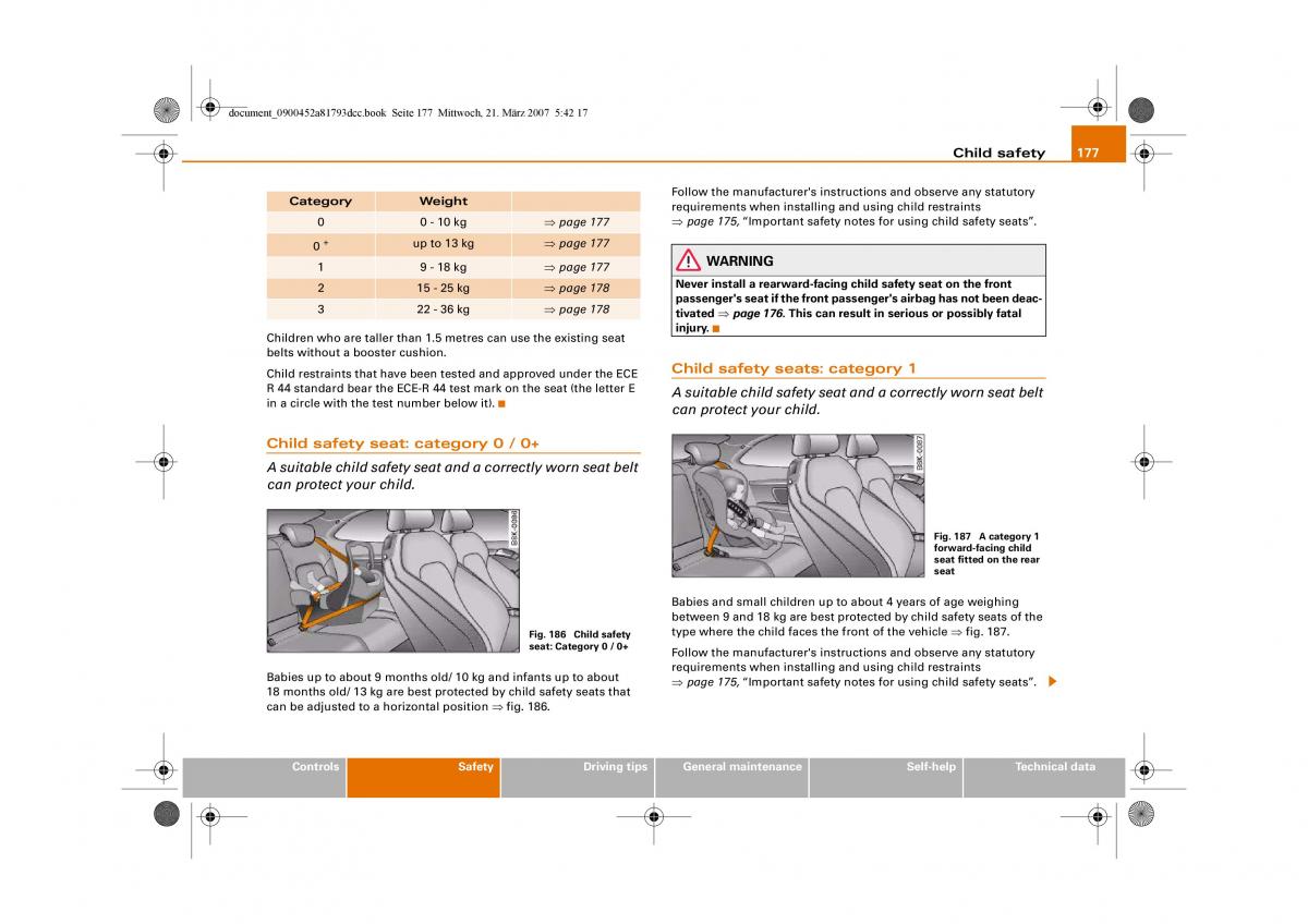 Audi S5 A5 owners manual / page 179