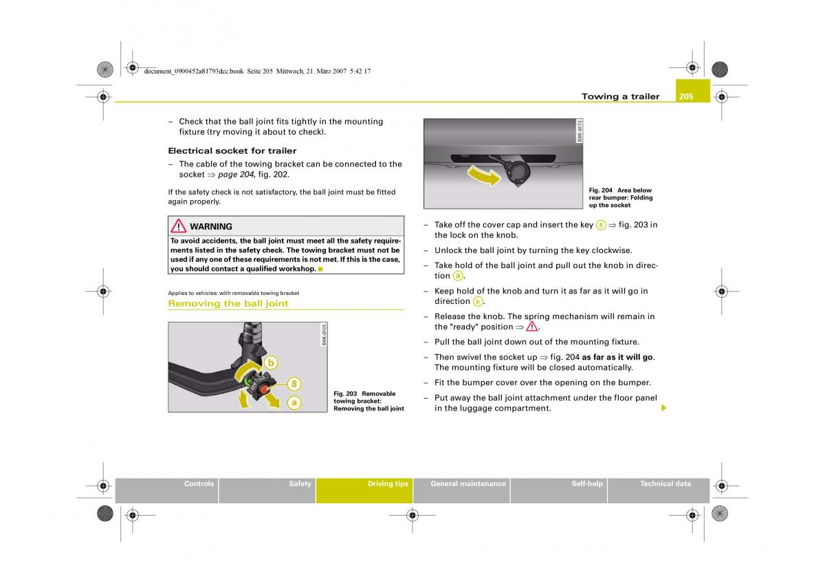 Audi S5 A5 owners manual / page 207