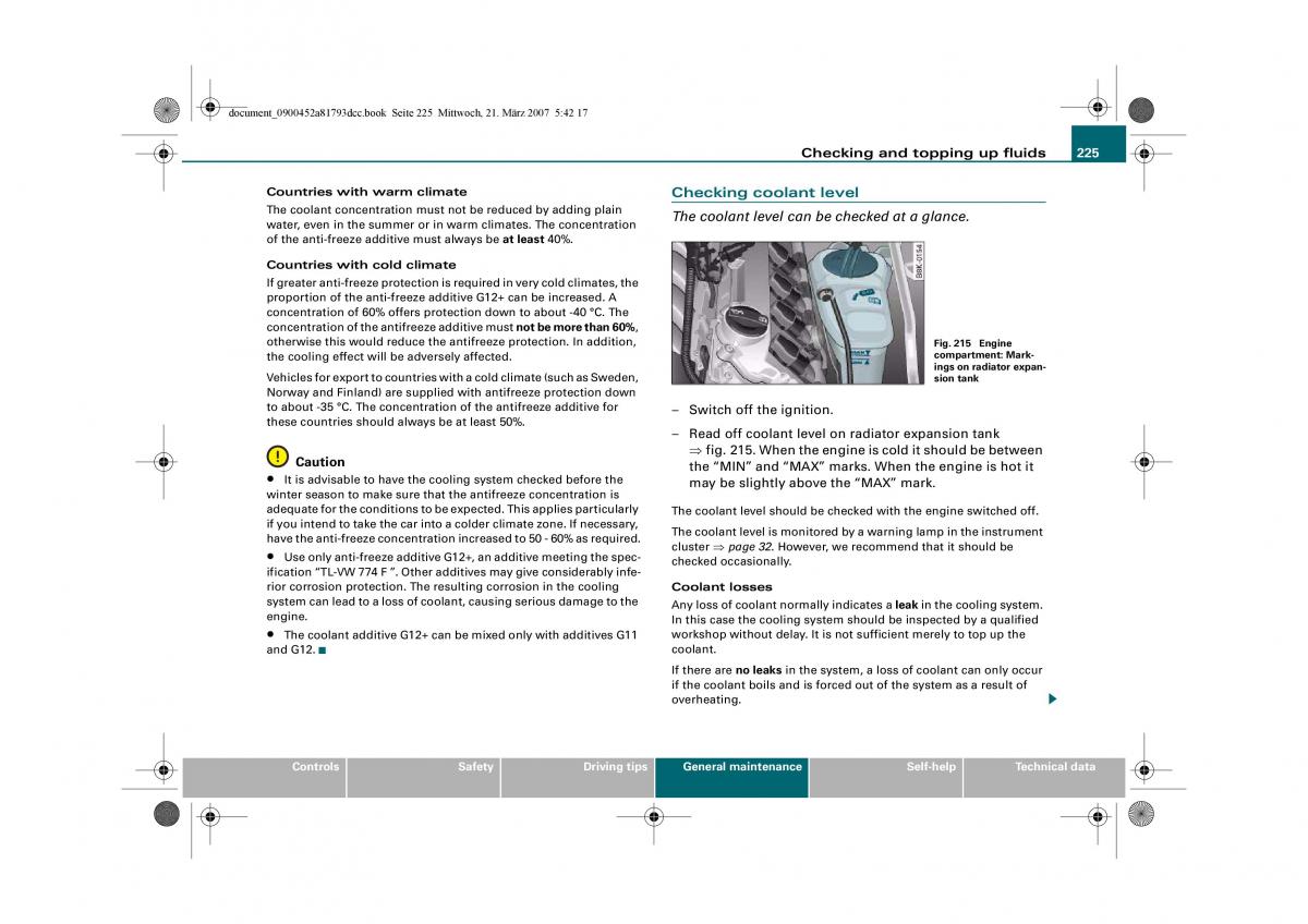 Audi S5 A5 owners manual / page 227