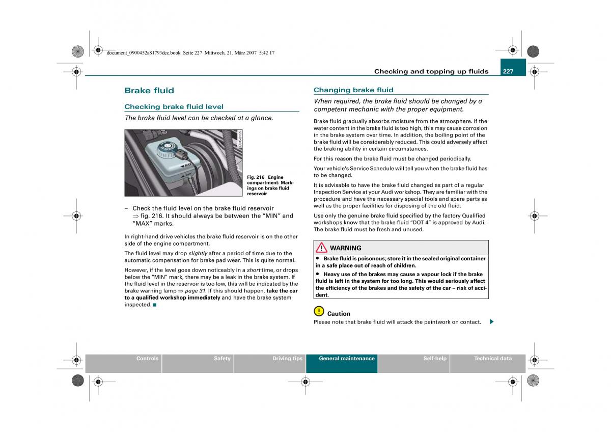 Audi S5 A5 owners manual / page 229