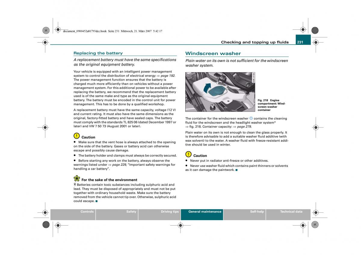 Audi S5 A5 owners manual / page 233