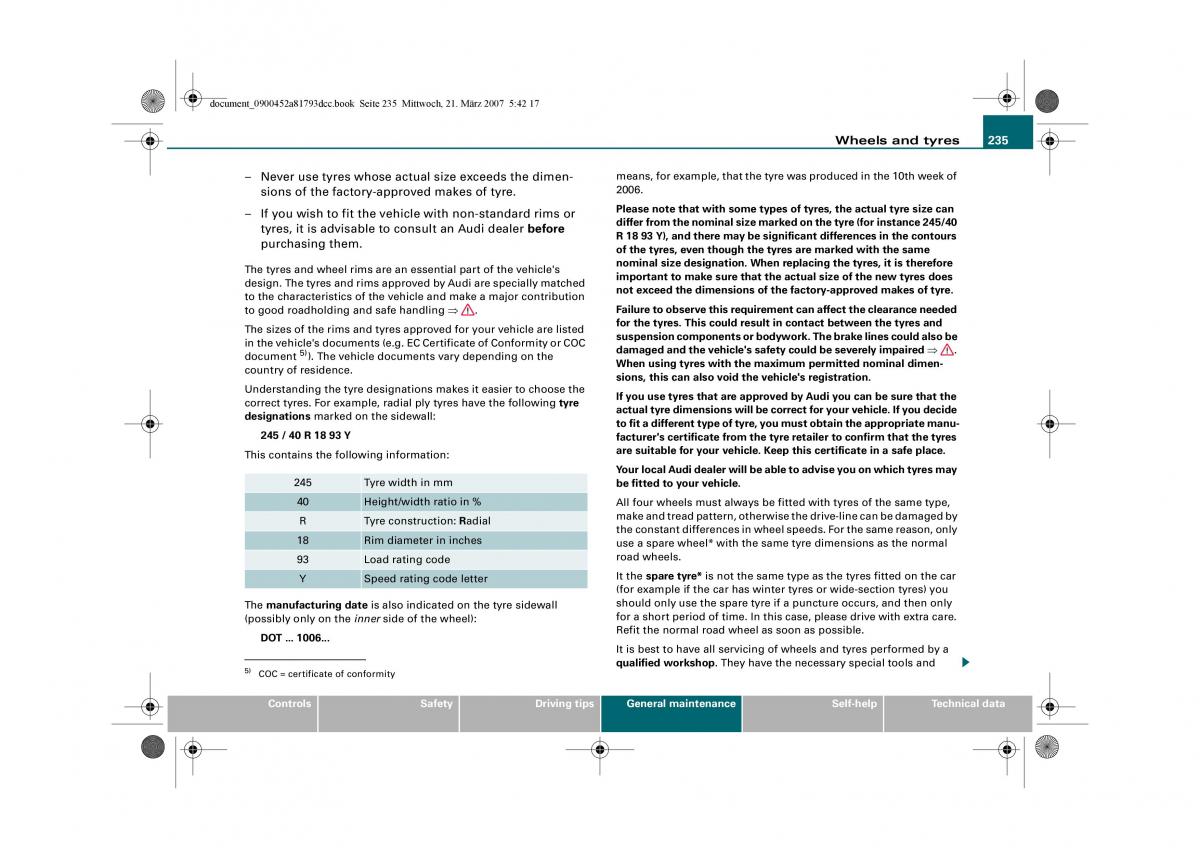 Audi S5 A5 owners manual / page 237