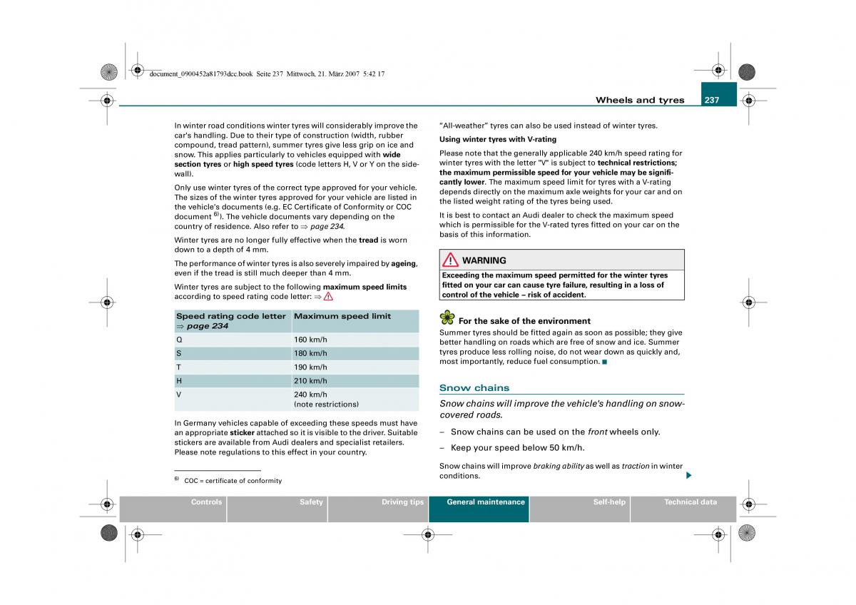 Audi S5 A5 owners manual / page 239